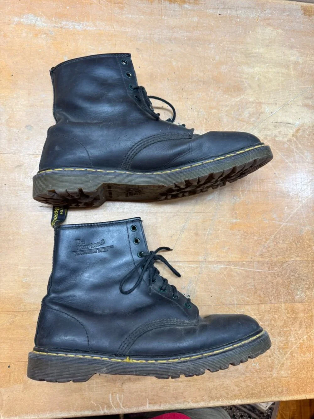 DOC MARTENS Black Lace Up Boots Mens Size 13